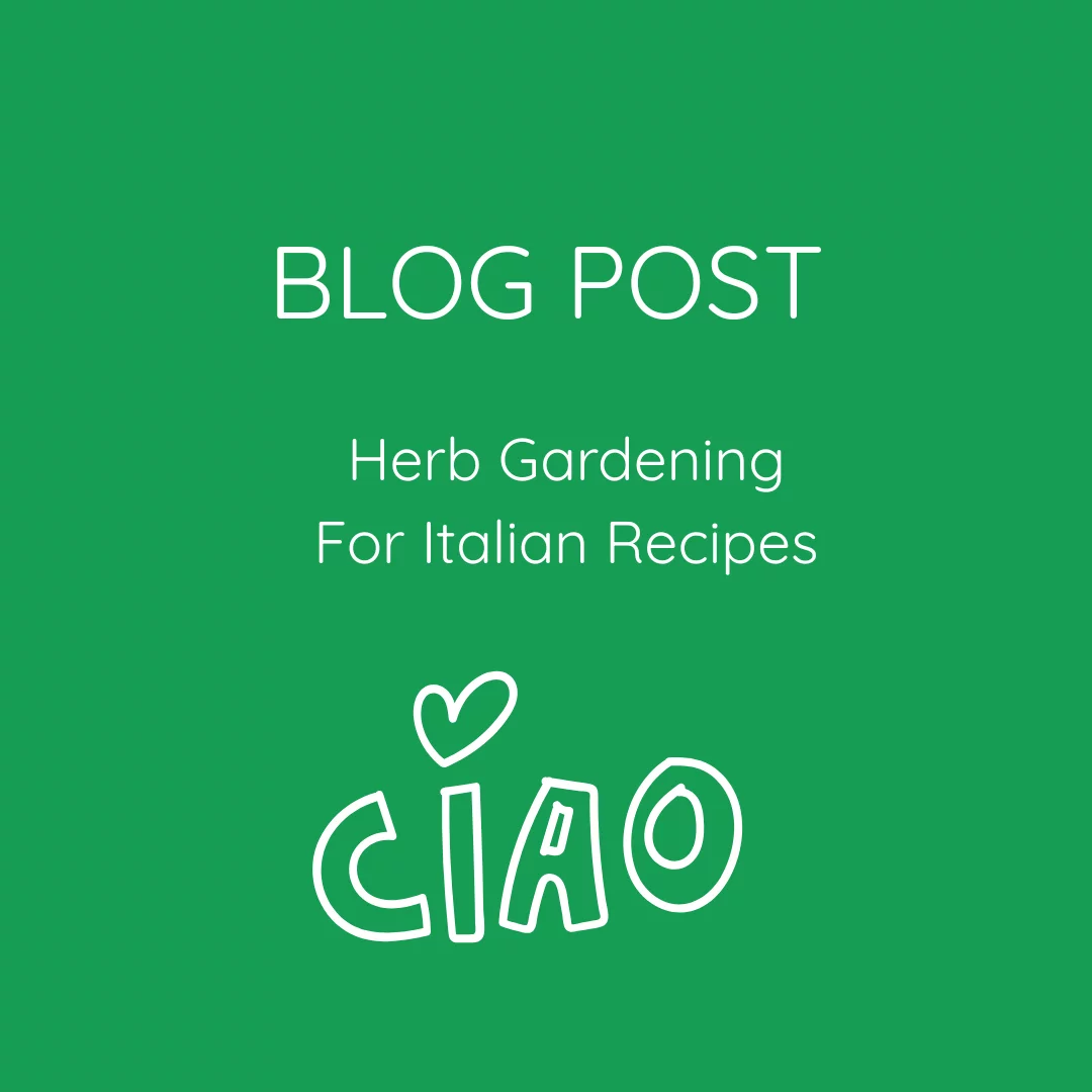 Blog Post. Herb Gardening for Italian Recipes. Chaio