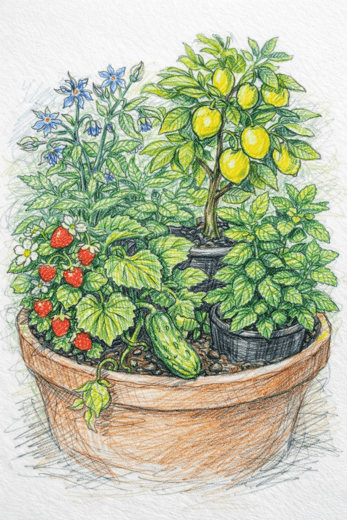 Sketch of Pimms in a Pot