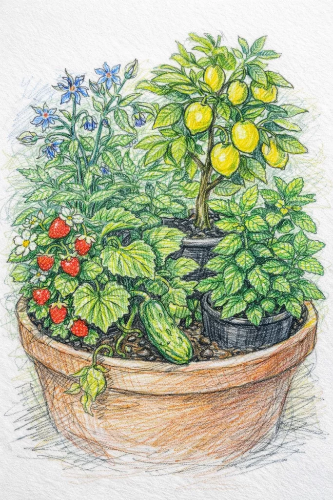 Sketch of Pimms in a Pot